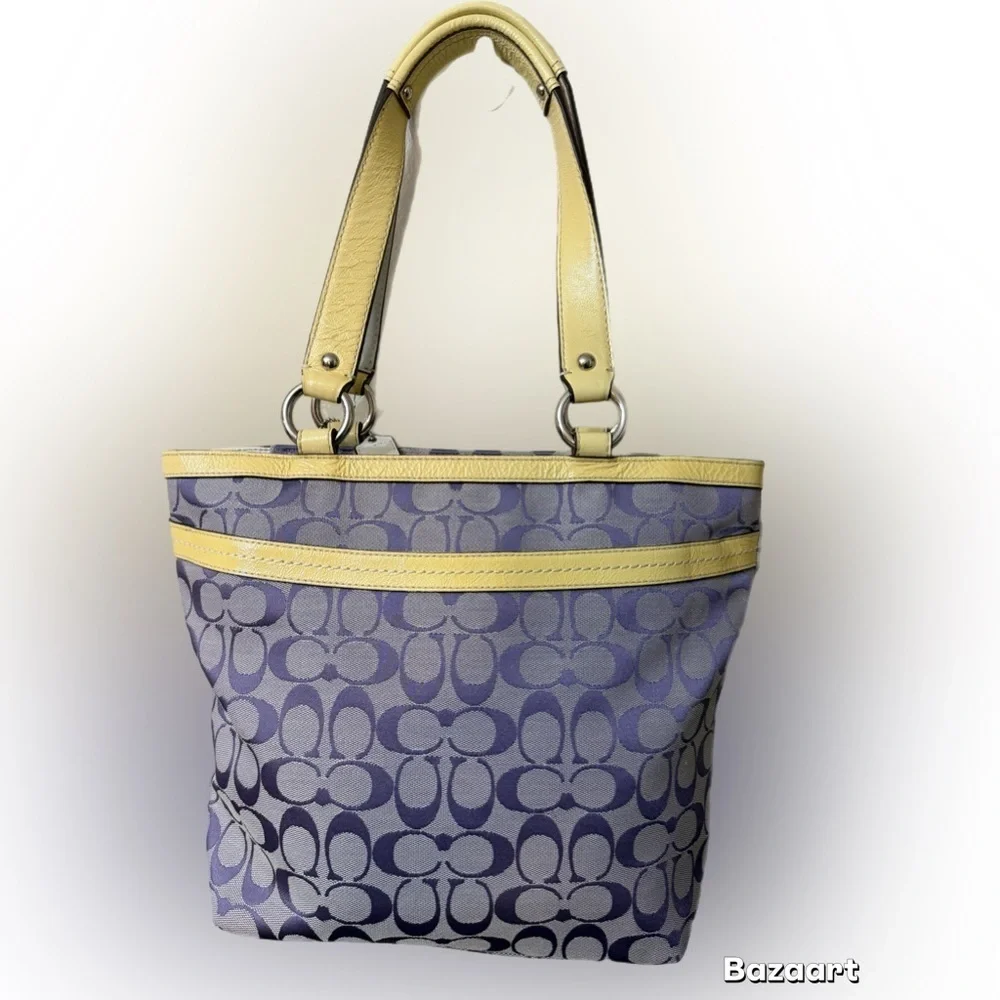 Coach Yellow and Purple Signature Tote